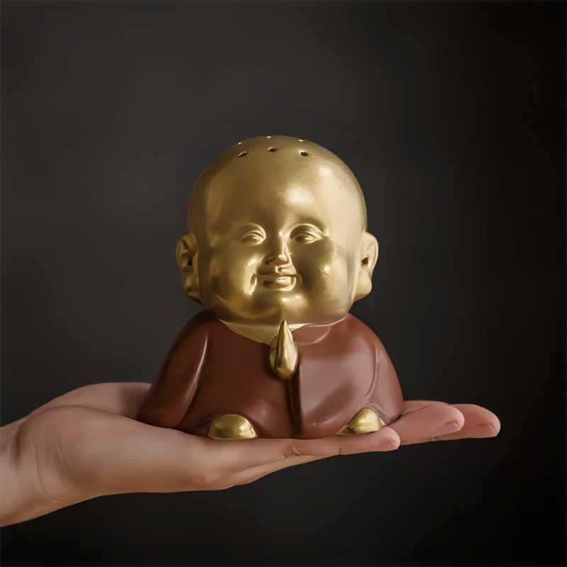 Quemador de Incienso de Buda Ríe de Arcilla Tibetano Clay Tibetan Laughing Buddha Incense Burner