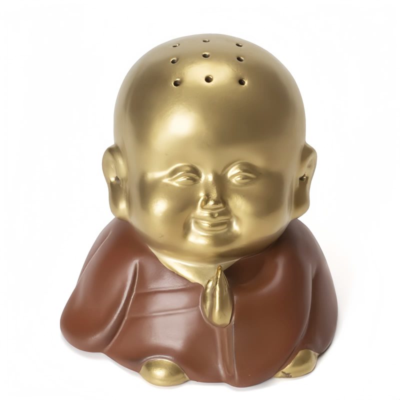 Quemador de Incienso de Buda Ríe de Arcilla Tibetano Clay Tibetan Laughing Buddha Incense Burner