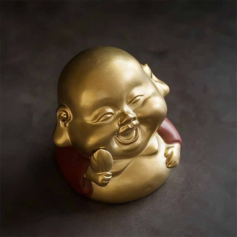 Quemador de Incienso de Buda Ríe de Arcilla Tibetano Clay Tibetan Laughing Buddha Incense Burner