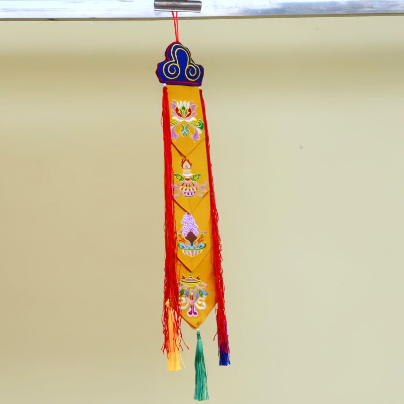 Arte Mural de Loto Colorido con Símbolos Auspiciosos Colorful Lotus Wall Art with Auspicious Symbols