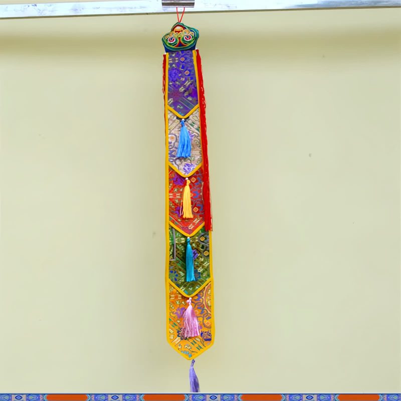 Arte Mural de Loto Colorido con Símbolos Auspiciosos Colorful Lotus Wall Art with Auspicious Symbols