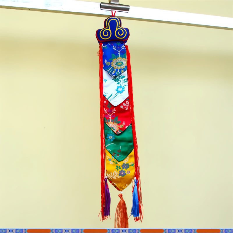 Arte Mural de Loto Colorido con Símbolos Auspiciosos Colorful Lotus Wall Art with Auspicious Symbols