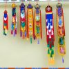 Arte Mural de Loto Colorido con Símbolos Auspiciosos Colorful Lotus Wall Art with Auspicious Symbols