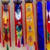 Arte Mural de Loto Colorido con Símbolos Auspiciosos Colorful Lotus Wall Art with Auspicious Symbols