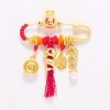 Broche de Cobre Ano da Serpente com Saco da Fortuna da Sorte Copper Year of the Snake Brooch with Lucky Fortune Bag