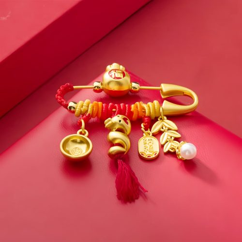 Broche de Cobre Año de la Serpiente con Bolsa de la Fortuna Broche de Cobre Año de la Serpiente con Bolsa de la Fortuna