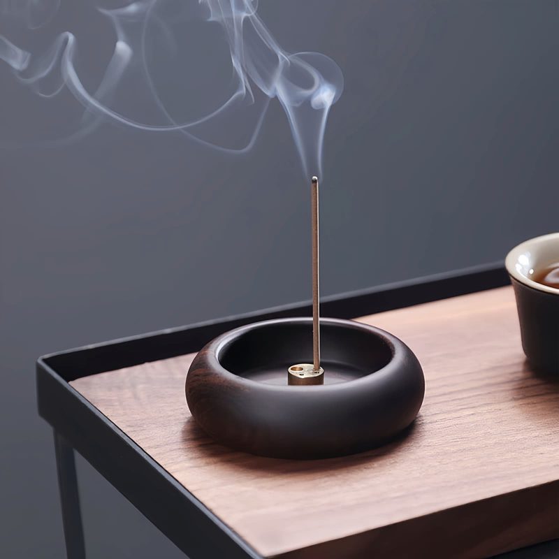 Quemador de Incienso Miniatura de Ébano y Palo de Rosa Ebony & Rosewood Mini Incense Burner