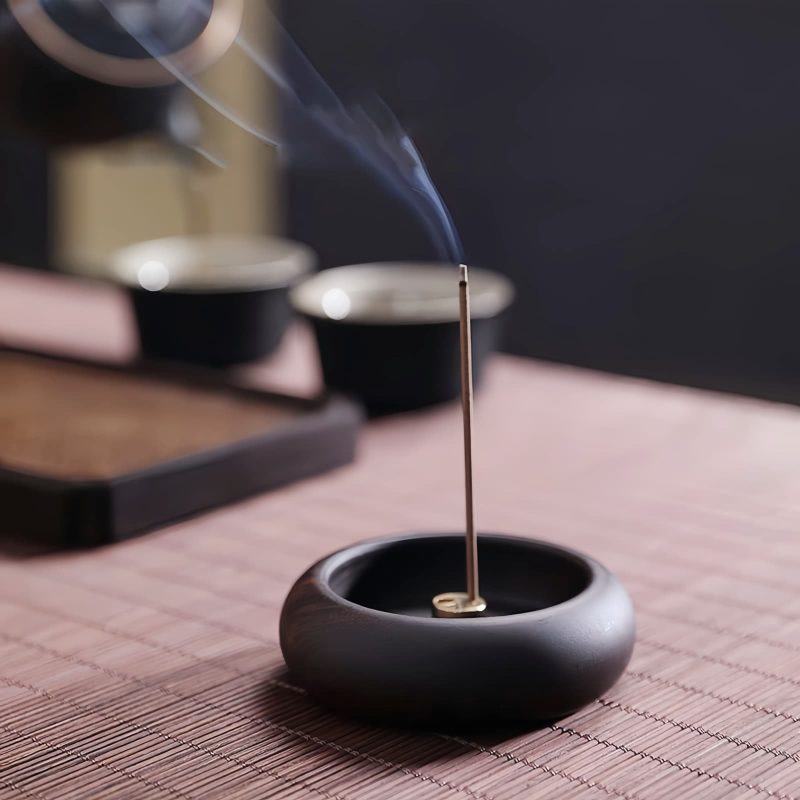 Quemador de Incienso Miniatura de Ébano y Palo de Rosa Ebony & Rosewood Mini Incense Burner