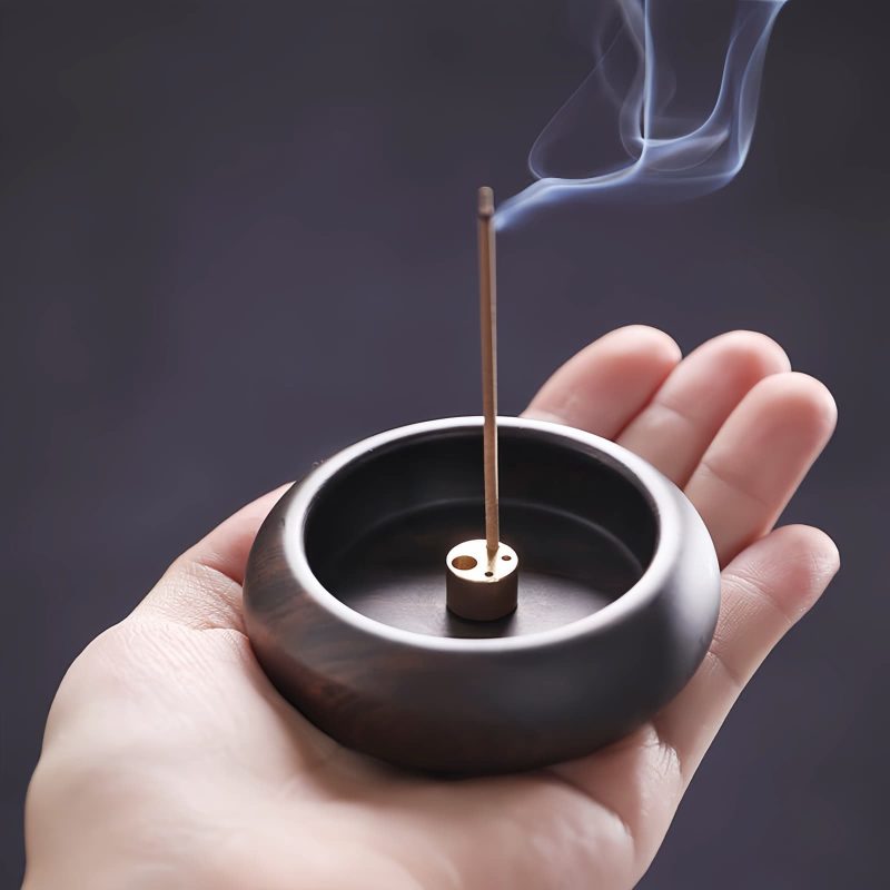 Quemador de Incienso Miniatura de Ébano y Palo de Rosa Ebony & Rosewood Mini Incense Burner