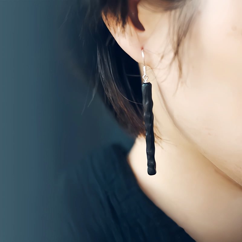 Aretes de Equilibrio y Paz, Ébano y Plata Ebony & Silver Balance Peace Earrings