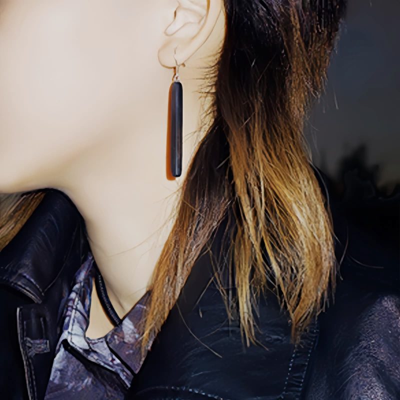 Aretes de Equilibrio y Paz, Ébano y Plata Ebony & Silver Balance Peace Earrings