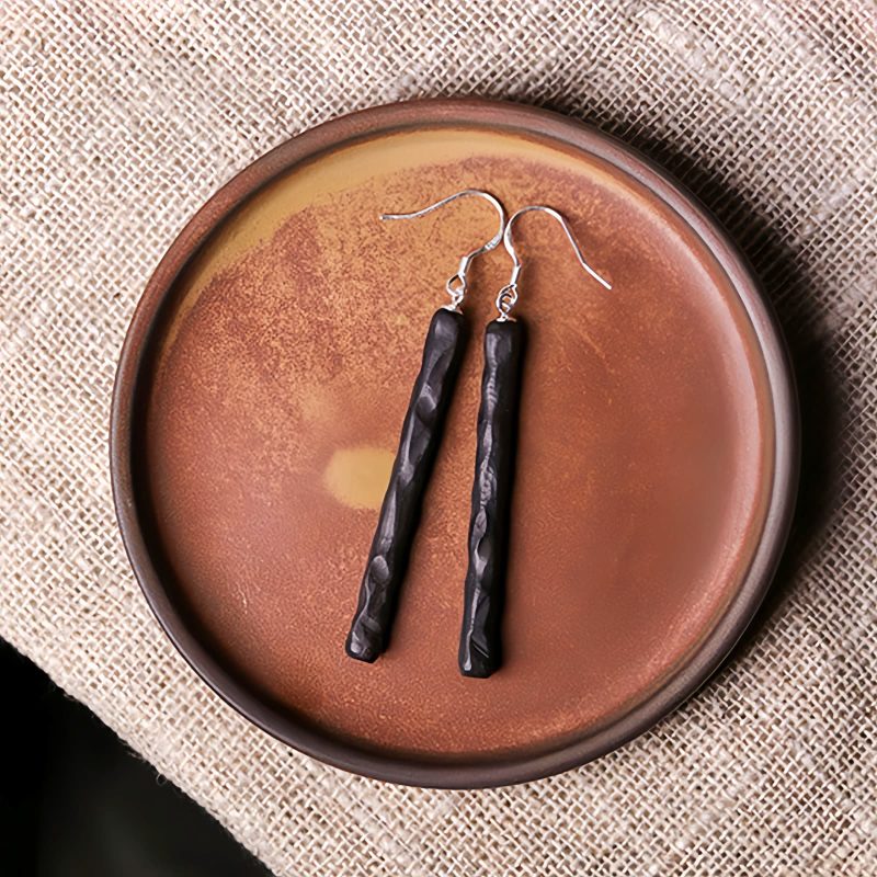 Aretes de Equilibrio y Paz, Ébano y Plata Ebony & Silver Balance Peace Earrings