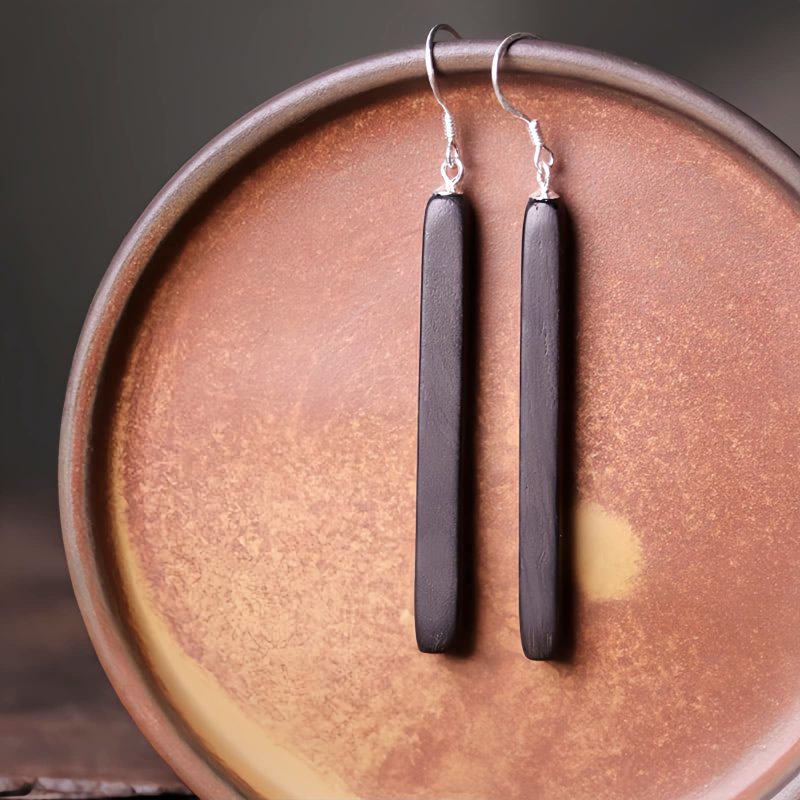Aretes de Equilibrio y Paz, Ébano y Plata Ebony & Silver Balance Peace Earrings