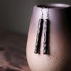 Aretes de Equilibrio y Paz, Ébano y Plata Ebony & Silver Balance Peace Earrings