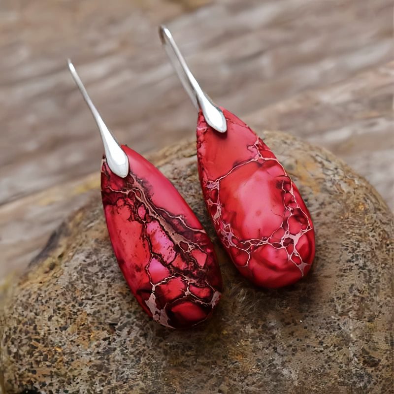 أقراط الشفاء بحجر الإمبراطور Emperor Stone Healing Earrings