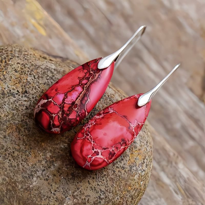 أقراط الشفاء بحجر الإمبراطور Emperor Stone Healing Earrings