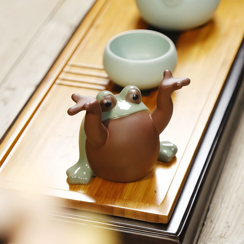 Ranas de la Fortuna Feng Shui de Cerámica Feng Shui Wealth Frog Ceramic Decoration