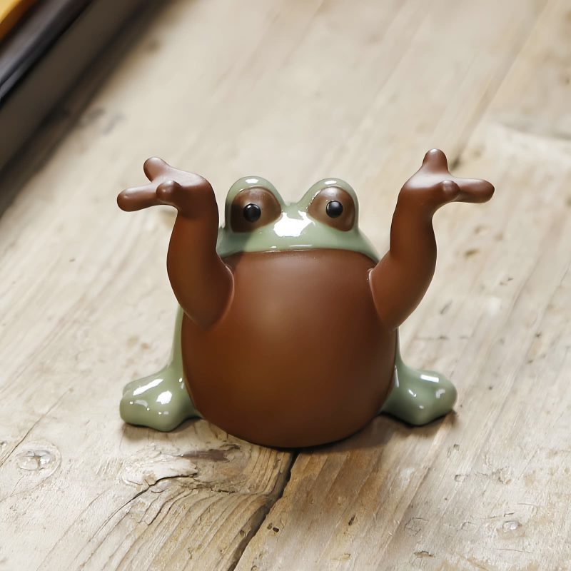 Ranas de la Fortuna Feng Shui de Cerámica Feng Shui Wealth Frog Ceramic Decoration