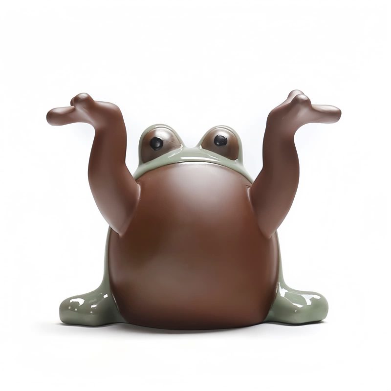 Ranas de la Fortuna Feng Shui de Cerámica Feng Shui Wealth Frog Ceramic Decoration