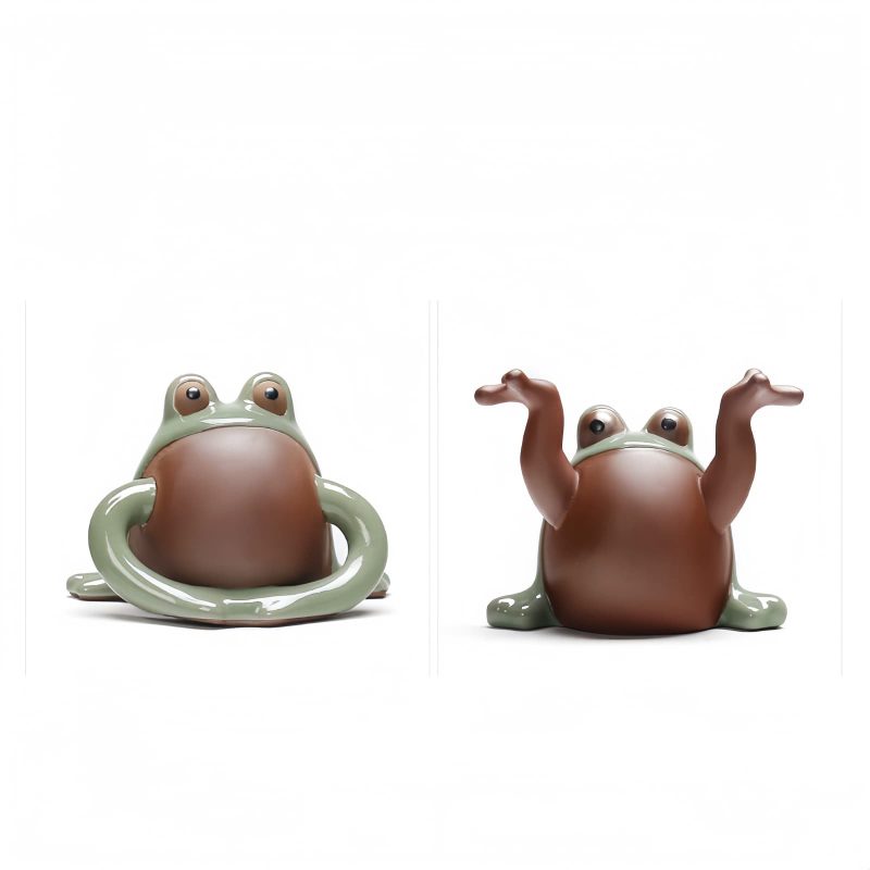 Ranas de la Fortuna Feng Shui de Cerámica Feng Shui Wealth Frog Ceramic Decoration