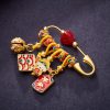 Broche Artesanal de Cai Shen con Cinabrio Handcrafted Cinnabar Caishen God Brooch