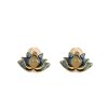 Aretes de Flor de Loto de Jade Cian Hetian Hetian Cyan Jade Lotus Flower Earrings