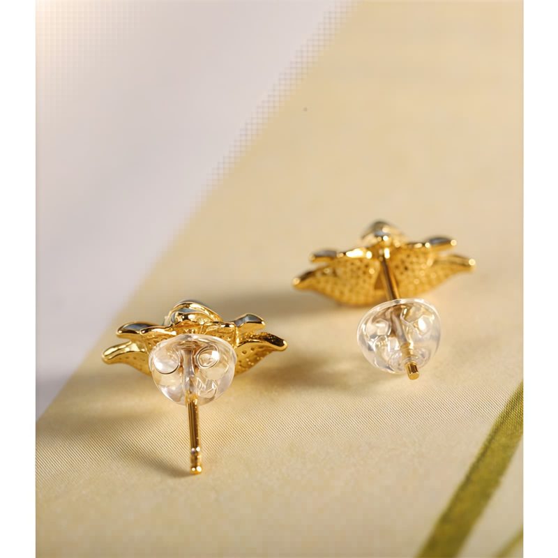 Aretes de Flor de Loto de Jade Cian Hetian Hetian Cyan Jade Lotus Flower Earrings