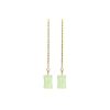 Aretes colgantes con diseño de bambú y jade Jade Bamboo Pattern Drop Earrings