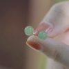 Aretes de Jade con Cuentas de la Suerte Jade Beaded Luck Stud Earrings