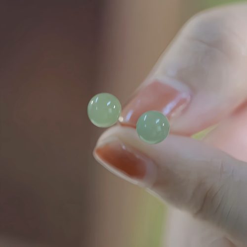 Aretes de Jade con Cuentas de la Suerte Aretes de Jade con Cuentas de la Suerte