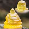 Estatua de Buda Ríe de Cristal Liuli para la Abundancia Liuli Crystal Laughing Buddha Wealth Statue