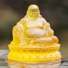 Estatua de Buda Ríe de Cristal Liuli para la Abundancia Liuli Crystal Laughing Buddha Wealth Statue