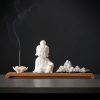 Quemador de Incienso de Loto Kwan Yin de Cerámica Lotus Kwan Yin Ceramic Incense Burner