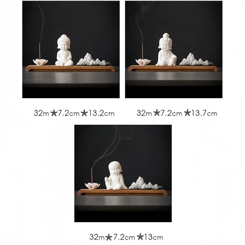 Quemador de Incienso de Loto Kwan Yin de Cerámica Lotus Kwan Yin Ceramic Incense Burner