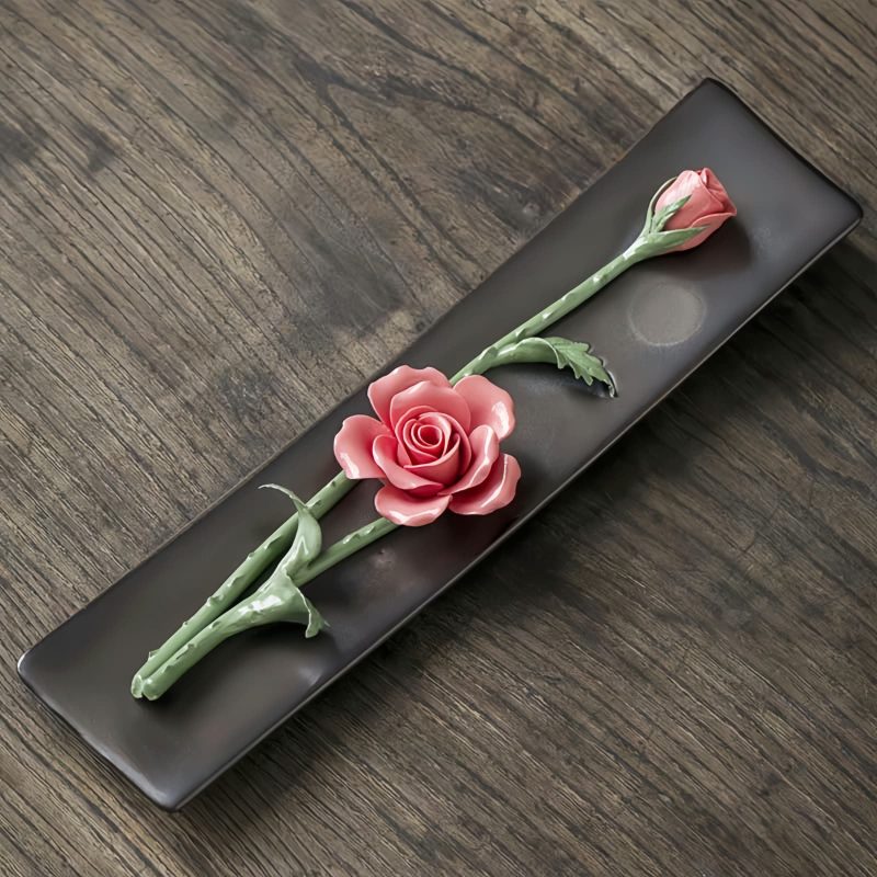 Quemador de Incienso de Loto y Peonía de Cerámica Lotus Peony Ceramic Incense Burner