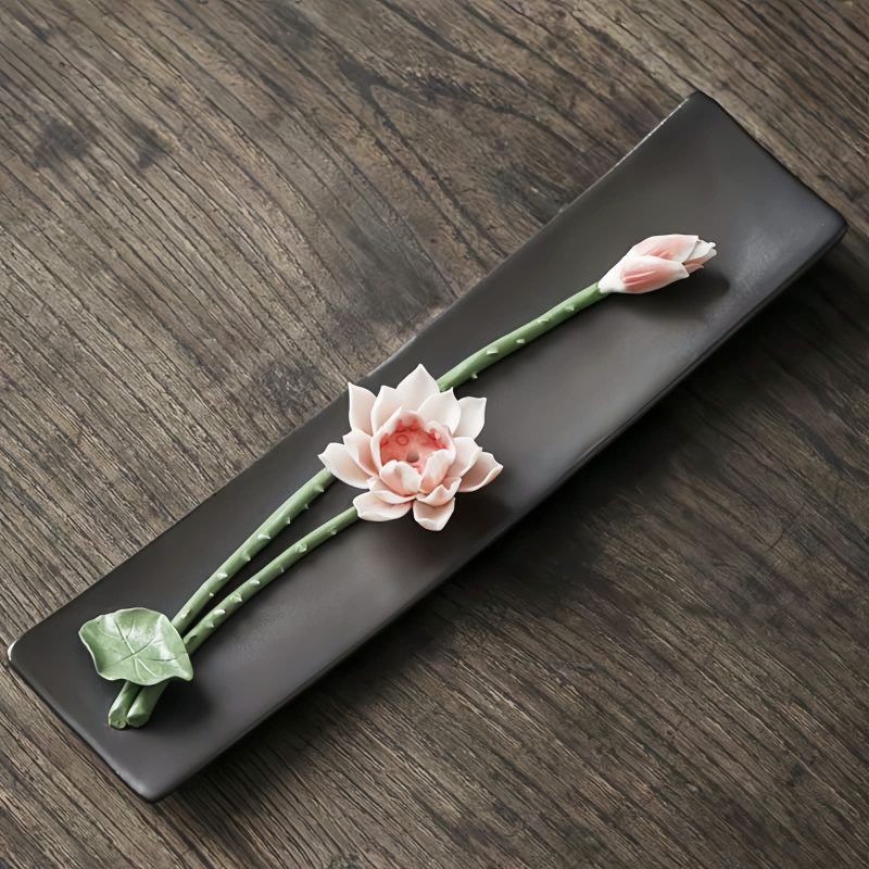 Quemador de Incienso de Loto y Peonía de Cerámica Lotus Peony Ceramic Incense Burner