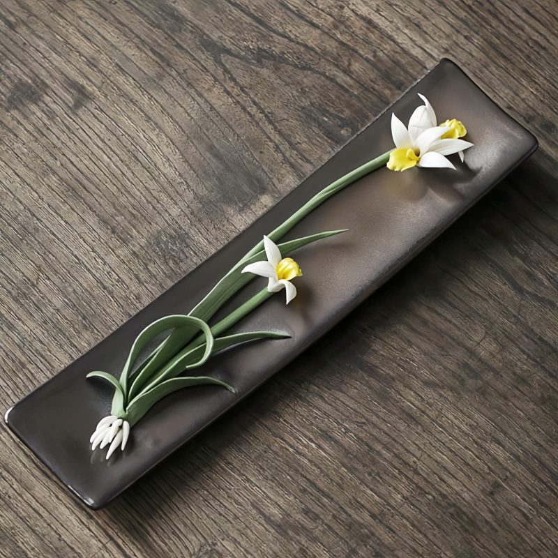 Quemador de Incienso de Loto y Peonía de Cerámica Lotus Peony Ceramic Incense Burner