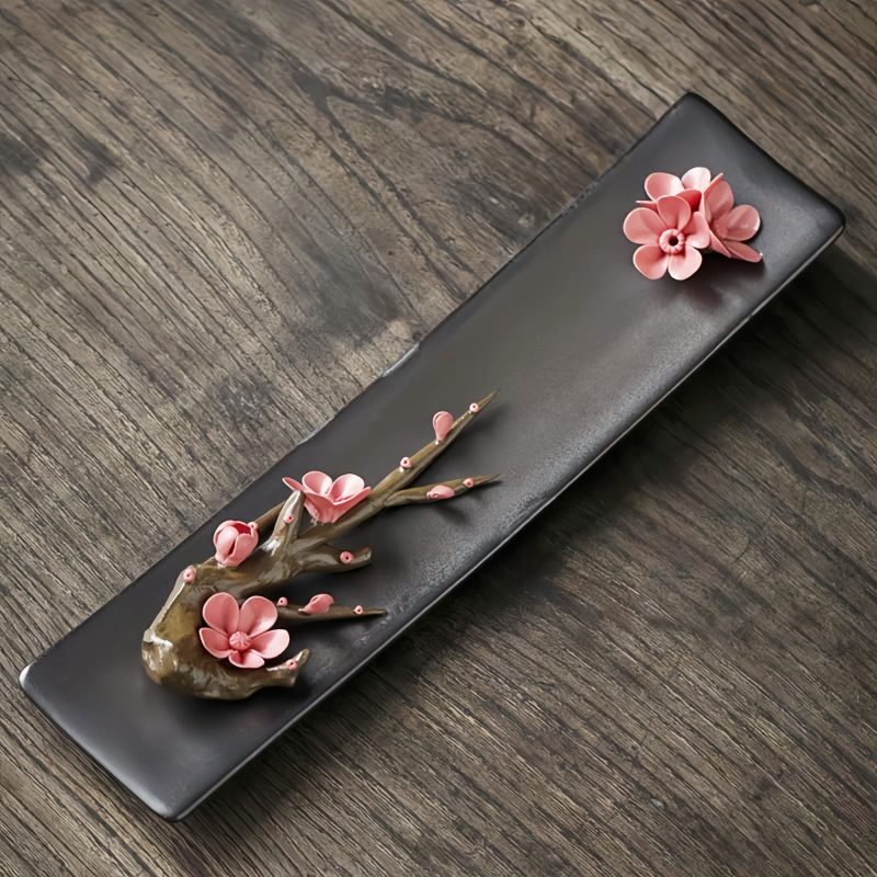 Quemador de Incienso de Loto y Peonía de Cerámica Lotus Peony Ceramic Incense Burner
