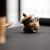 Mini Decoração de Gato de Cerâmica com Sapo de Feng Shui Mini Ceramic Cat Feng Shui Decoration