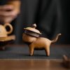 Mini Decoração de Gato de Cerâmica com Sapo de Feng Shui Mini Ceramic Cat Feng Shui Decoration