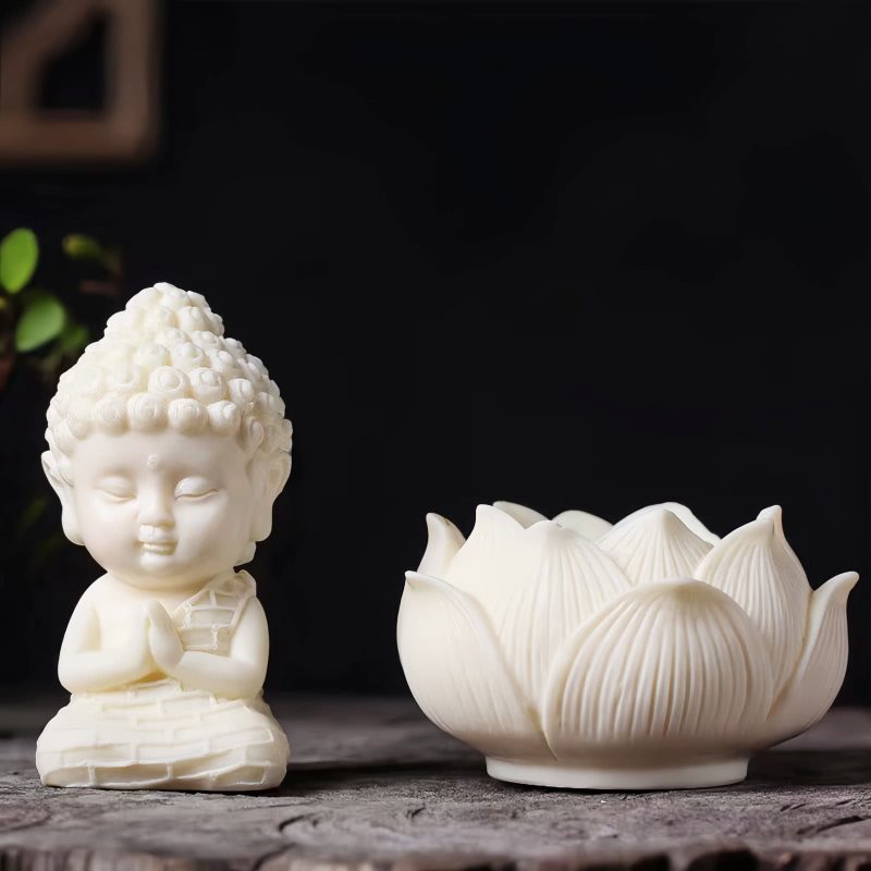 ديكور بوذا تاتاغاتا العاجي المصغر Mini Ivory Tathagata Buddha Decoration