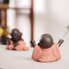 Decoración de Buda Ríe de Arcilla Morada Maitreya Purple Clay Maitreya Laughing Buddha Decoration