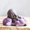 Decoración de Buda Ríe de Arcilla Morada Maitreya Purple Clay Maitreya Laughing Buddha Decoration