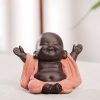 Decoración de Buda Ríe de Arcilla Morada Maitreya Purple Clay Maitreya Laughing Buddha Decoration