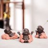Decoración de Buda Ríe de Arcilla Morada Maitreya Purple Clay Maitreya Laughing Buddha Decoration
