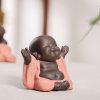 Decoración de Buda Ríe de Arcilla Morada Maitreya Purple Clay Maitreya Laughing Buddha Decoration