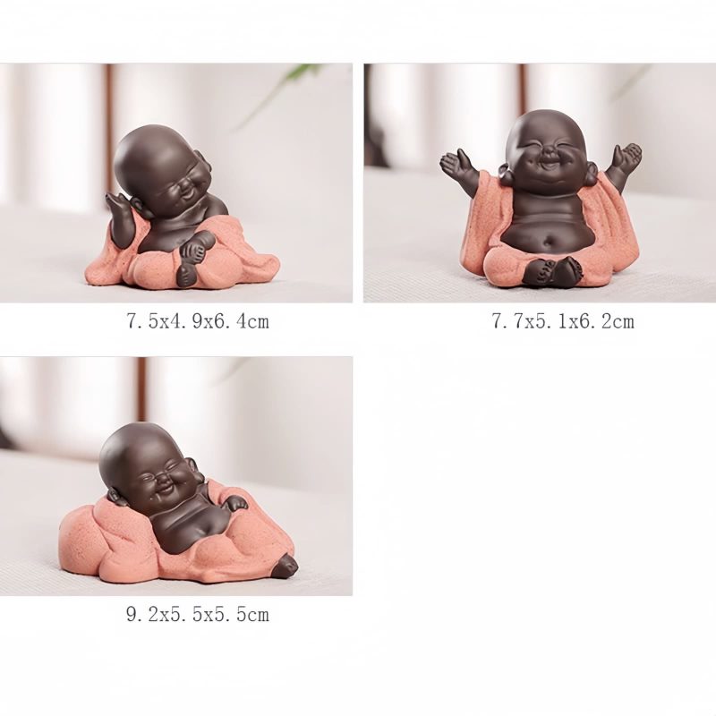 Decoración de Buda Ríe de Arcilla Morada Maitreya Purple Clay Maitreya Laughing Buddha Decoration