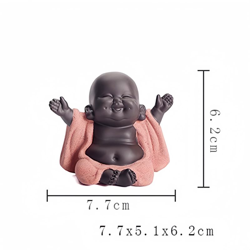 Decoración de Buda Ríe de Arcilla Morada Maitreya Purple Clay Maitreya Laughing Buddha Decoration