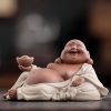 Estatua de Buda Maitreya de Arcilla Morada para la Riqueza Purple Clay Maitreya Wealth Buddha Statue