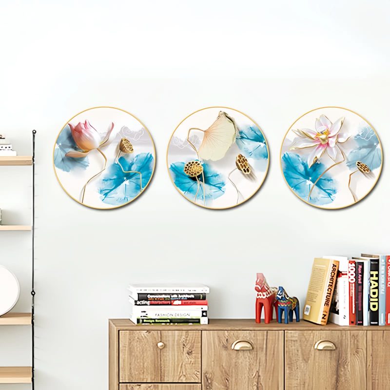 Pegatinas de Arte en Pared de Flor de Loto de PVC PVC Lotus Flower Wall Art Stickers